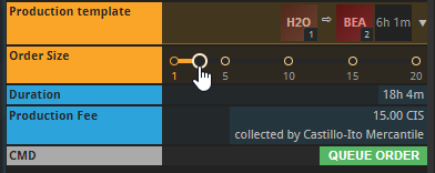 Production fees example