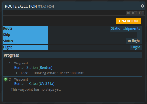 Route execution detail